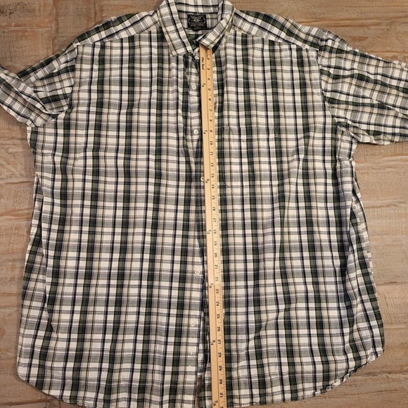 PROFILE 3X MEN GREEN AND BLUE PLAID 100% COTTON SHIRT BUTTON UP DOWN - Picture 5 of 5